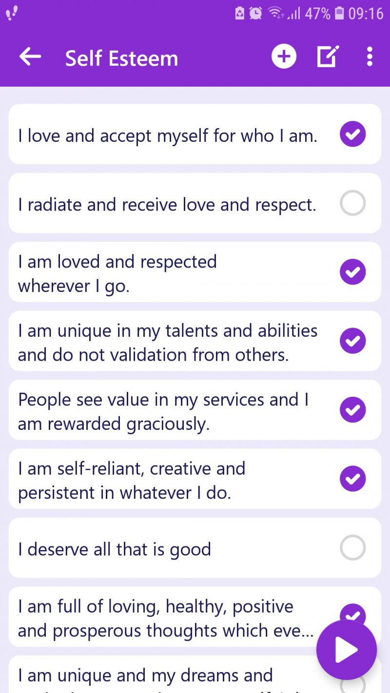   Daily Affirmation mobil positivitet app självkänsla