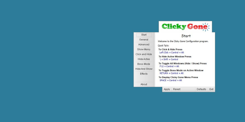   στιγμιότυπο οθόνης του clicky gone