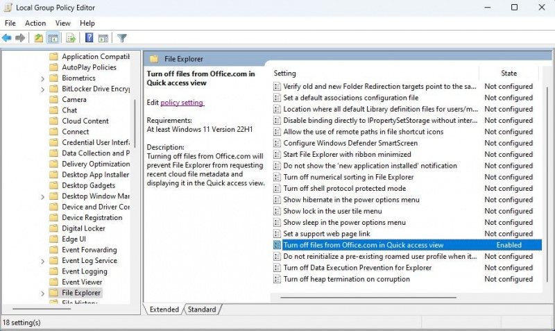   Vypnite Súbory z balíka Office v programe File Explorer Image