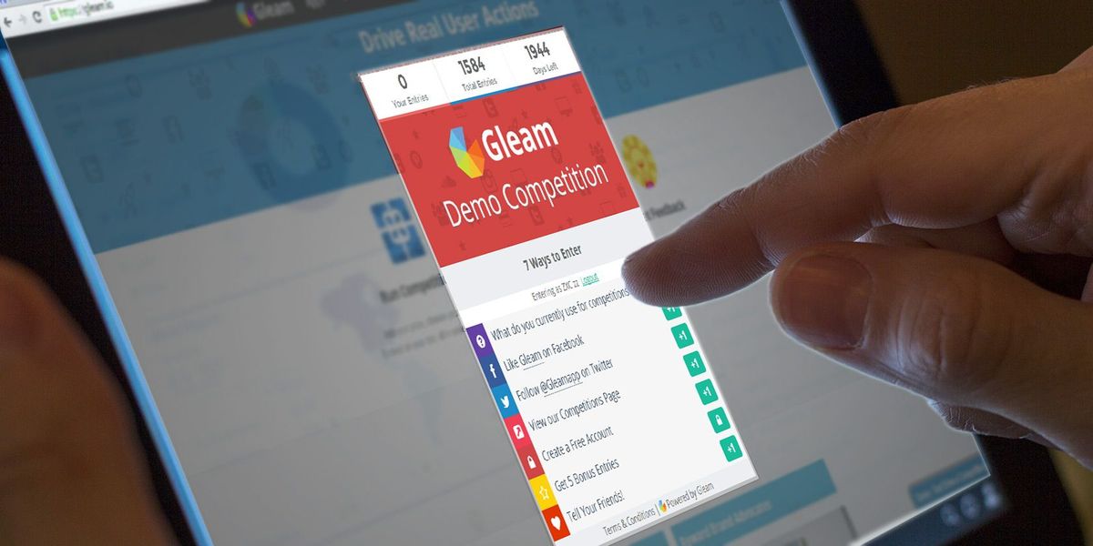 Korraldage Gleam.io abil oma veebisaidil lihtsalt ja lihtsalt võistlusi