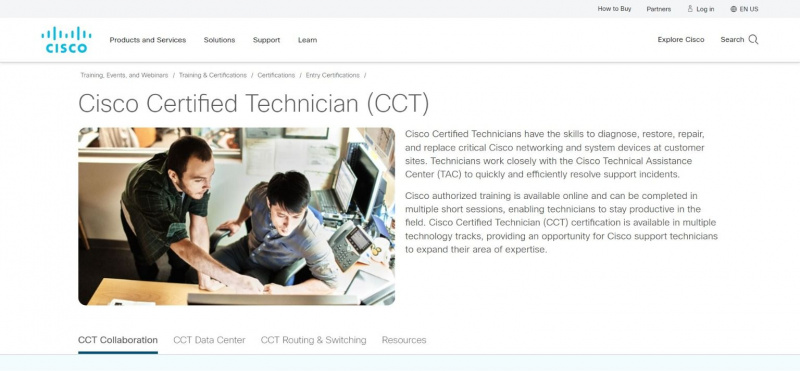   Pagina de tehnician certificat Cisco