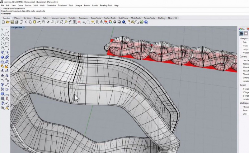   Skapa en knutring 3D-modell i noshörning